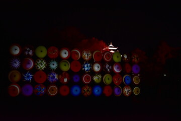 岡山　中国地方　後楽園　ライトアップ