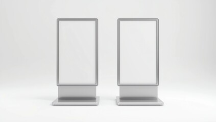 Blank Advertising Billboard Stand isolated on white background. 3D render