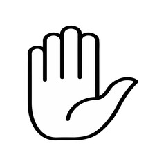 Obraz premium Open Palm: A minimalist outline of a human hand, presented in a gesture of openness and communication.