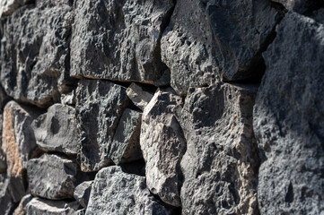 Stone wall made of large rubble stone