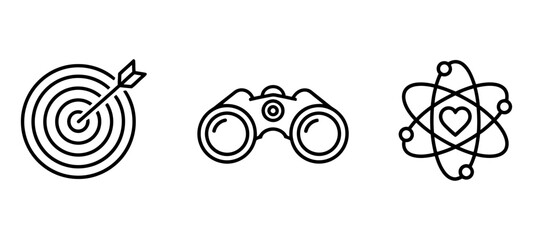 vision mission and values icon representing corporate direction