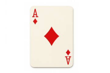 Ace of diamonds playing card on transparent background, representing luck, win, poker, gambling, and success