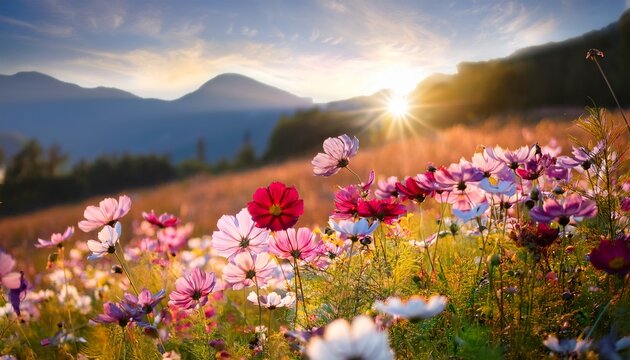 Ro Owe On Tki Ka Kwietna Cosmos Flower Flower Meadow