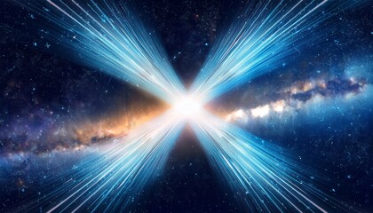 Abstract Cosmic Background With A Glowing X