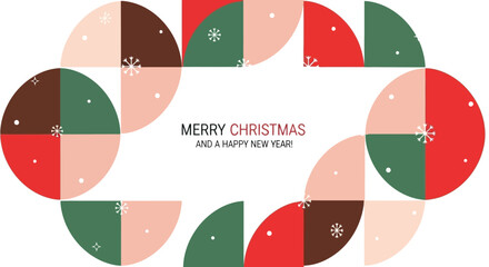 Obraz premium Abstract Geometric Christmas Card Design with Modern Festive Colors
