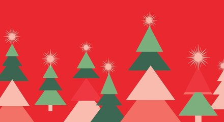 Festive Forest A Christmas Tree Celebration in Geometric Simplicity