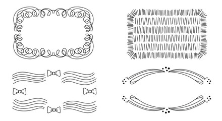 Elegant Ornamental Frames Set Decorative Borders for Invitations and Design Projects