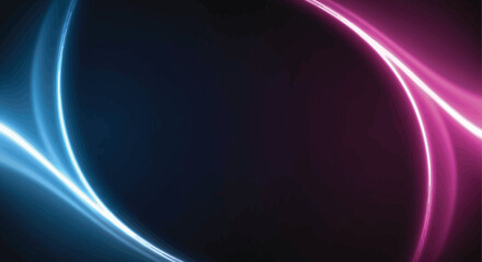 Neon Curves Abstract Light Trails in Pink and Blue