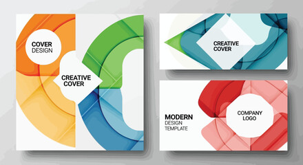 Abstract Geometric Business Templates Covers and Logo Design