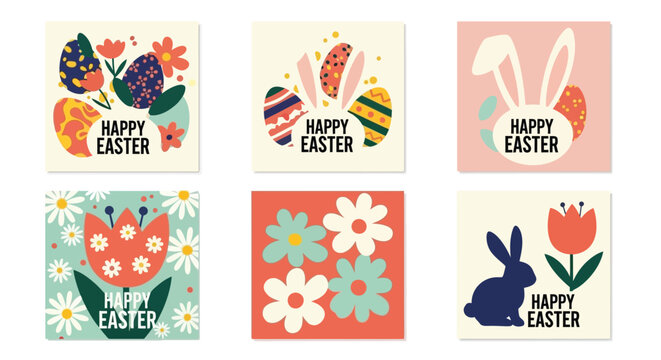 Vibrant Easter Card Collection Illustrated Holiday Designs