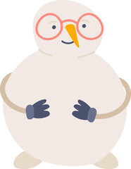 Snowman with Glasses and Gloves