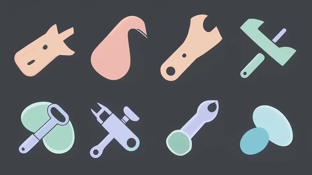 Abstract Pastel Industrial Tools and Shapes