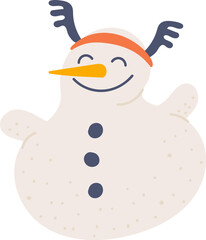 Snowman with Antlers and Headband