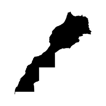 Morocco country map silhouette vector illustration
