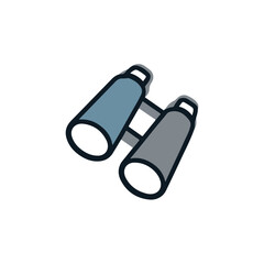 Binoculars Icon Illustration in Minimalist Flat Design
