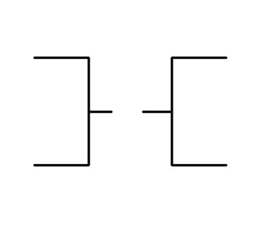 Vector illustration template of a blank tournament schedule diagram with flat black lines. Sports, soccer, basketball, volleyball, badminton, racing, baseball, tennis.