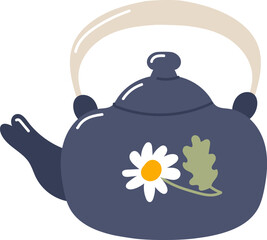 Floral Teapot with Leaf Motif