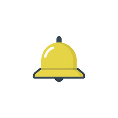 Minimalist Yellow Notification Bell Icon On White