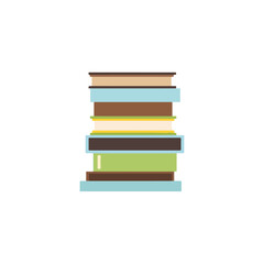Stack of Colorful Books, Education, Reading, Isolated Icon