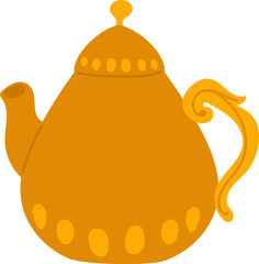 Ornate Teapot with Curved Handle