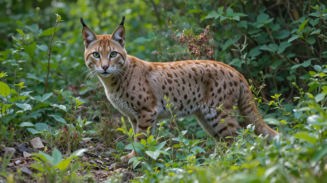 The bobcat (Lynx rufus), also known as the wildcat, bay lynx, or red lynx - Powered by Adobe