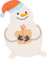 Snowman with Gift Box