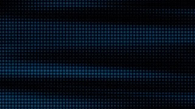 Matrix pattern grid of blue dots on dark background with elegant repeating minimalistic slow color and brightness animation.
