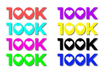 100k 100000 One Hundred Thousand Icon For Design