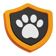 Pet Protection 3D Icon Isolated On The Transparent Background
