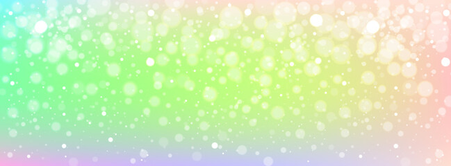 Soft unicorn design with muted colors and delicate sparkle effects. Subtle rainbow with cloud elements and ample copy space. Stock vector illustration in pastel style.