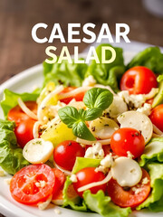 Caesar salad food banner