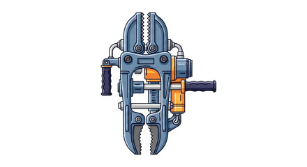 Fototapeta premium Industrial mechanical claw tool illustration isolated on transparent background