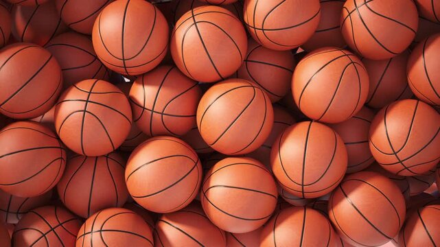 Basketball ball transition revealing effect. 3d animation