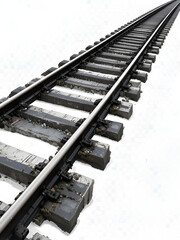 Railroad track isolated on transparent background.  railway track