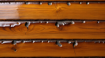 Fototapeta premium Varnished brown wood fragment serving as a background