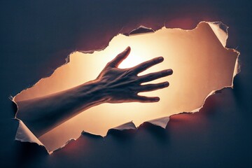 Hand reaching out silhouette