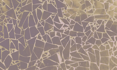 Beige background with a broken tile effect on the surface. Space for creative text and advertising. Copy space 