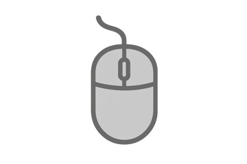 Computer mouse icon representing digital connectivity, interface interaction, and online navigation with a cord