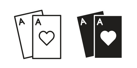 Baccarat icon concept outline symbol design. Simple element illustration.