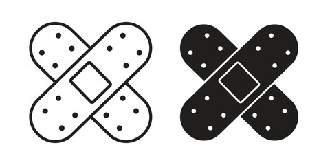 Band aid icon concept outline symbol design. Simple element illustration.