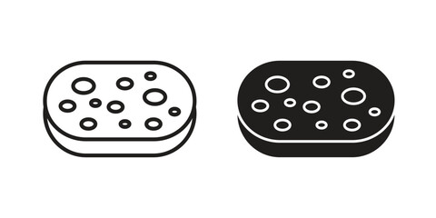 Bath sponge icon concept outline symbol design. Simple element illustration.