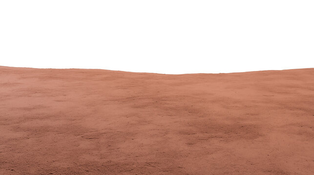 Barren reddish-brown desert landscape with undulating terrain and transparent background