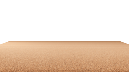 Arid landscape with flat granular terrain and transparent background