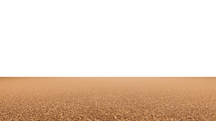 Vast desert landscape with light brown sand and white sky on transparent background
