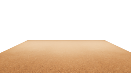 Expansive stretch of sand with a textured surface on transparent background