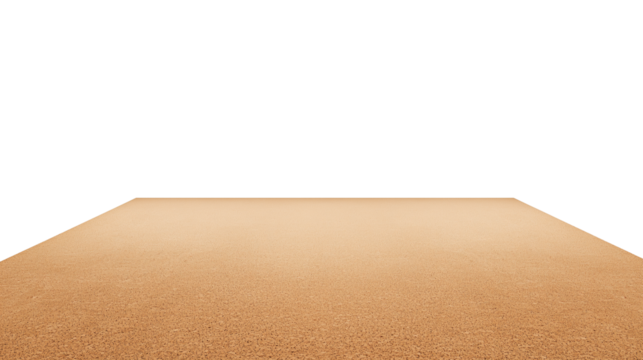 Expansive stretch of sand with a textured surface on transparent background
