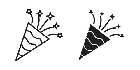 Congratulations icon concept outline symbol design. Simple element illustration.