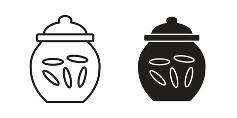 Cookies jar icon concept outline symbol design. Simple element illustration.