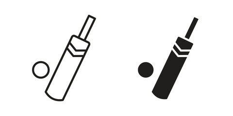 Obraz premium Cricket icon concept outline symbol design. Simple element illustration.