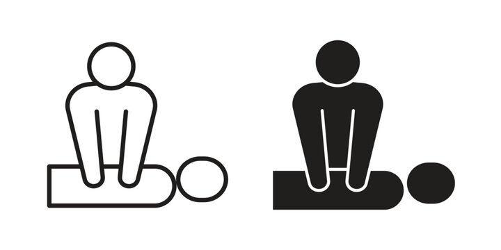 CPR icon concept outline symbol design. Simple element illustration.
